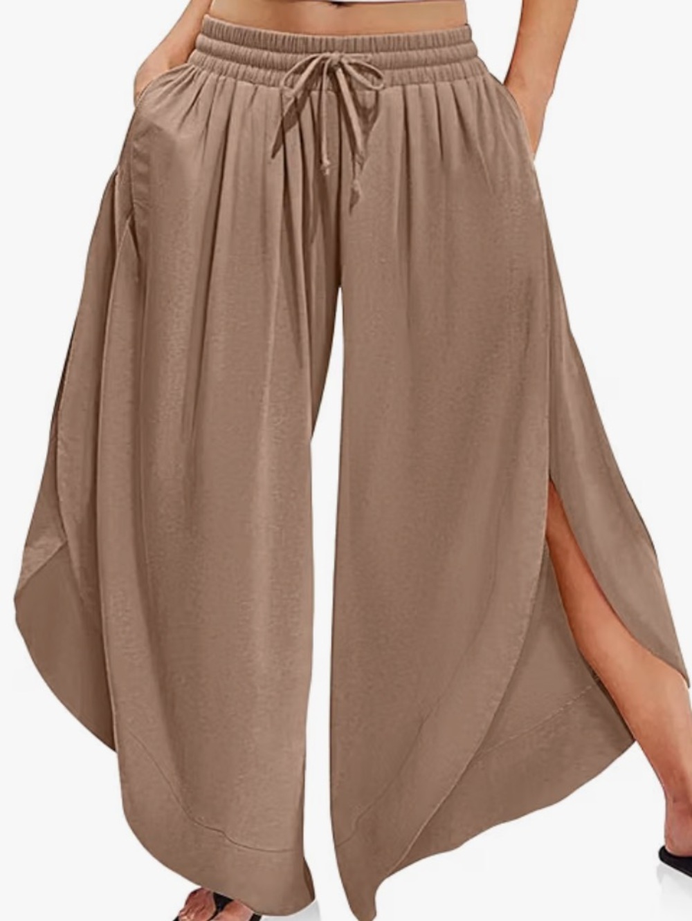 Tarse Women's Linen Wide Leg Palazzo Pants